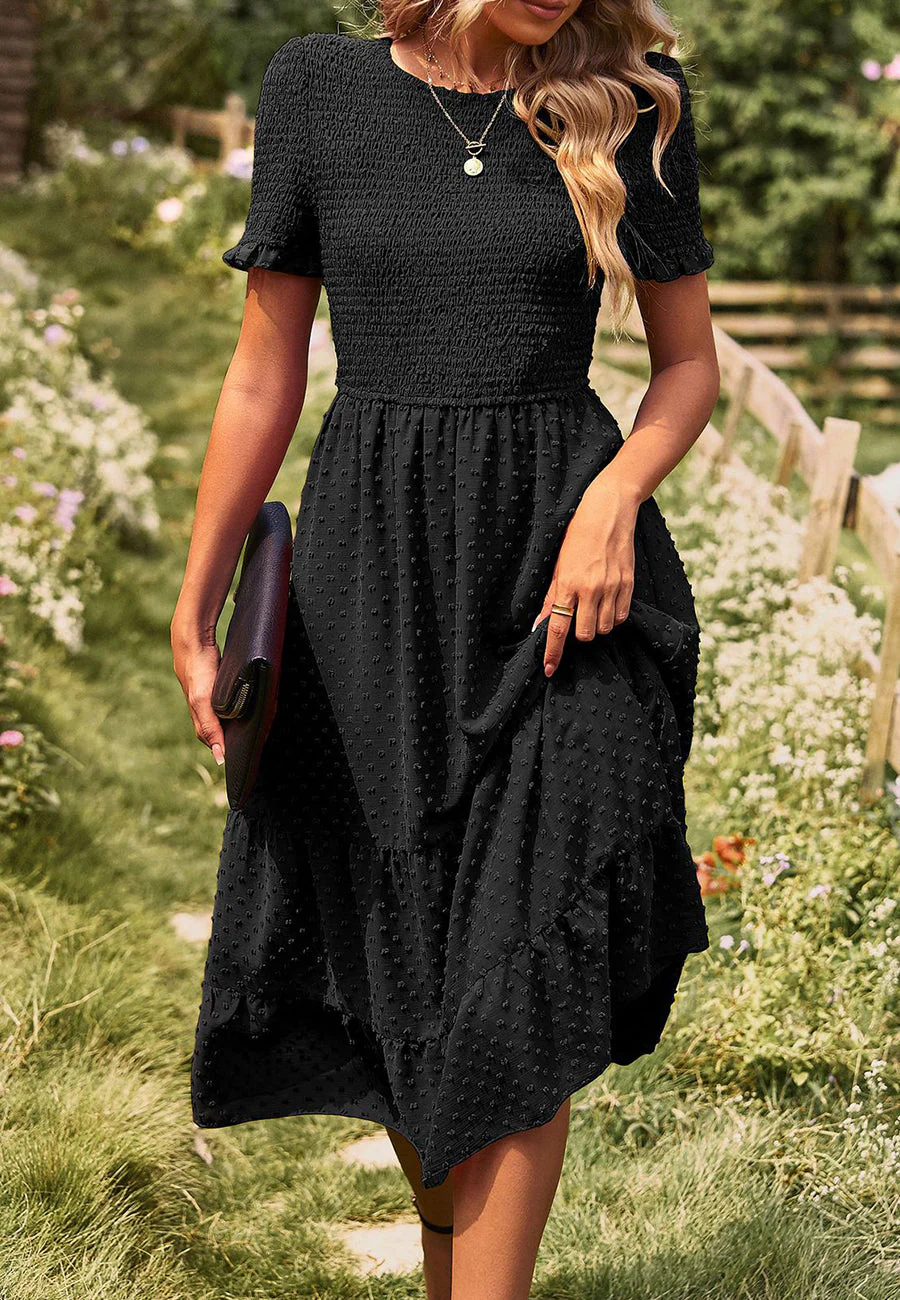 Double Textured Tiered Dress - Image 7