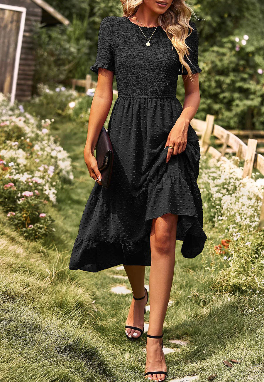 Double Textured Tiered Dress - Image 8