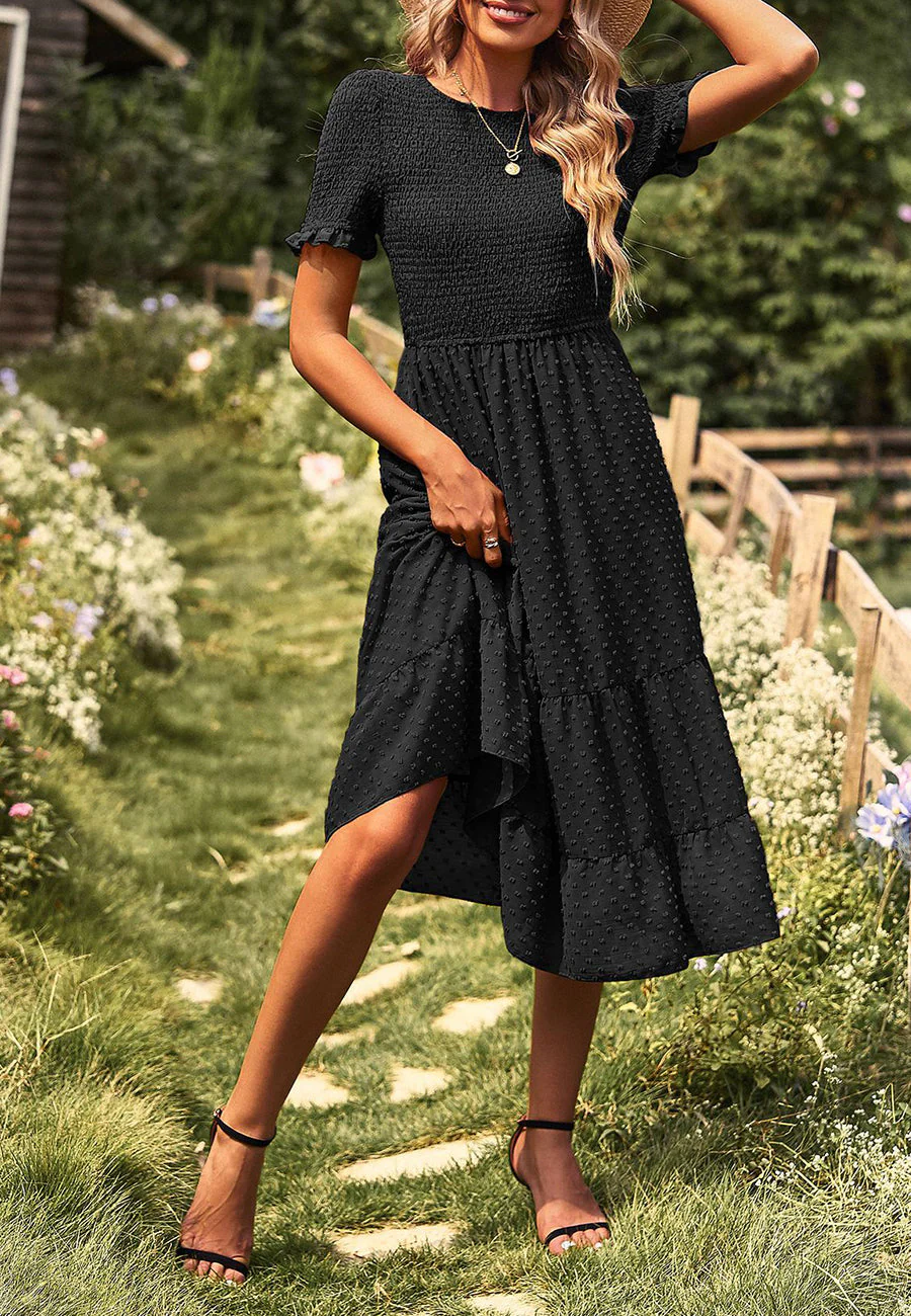 Double Textured Tiered Dress - Image 9