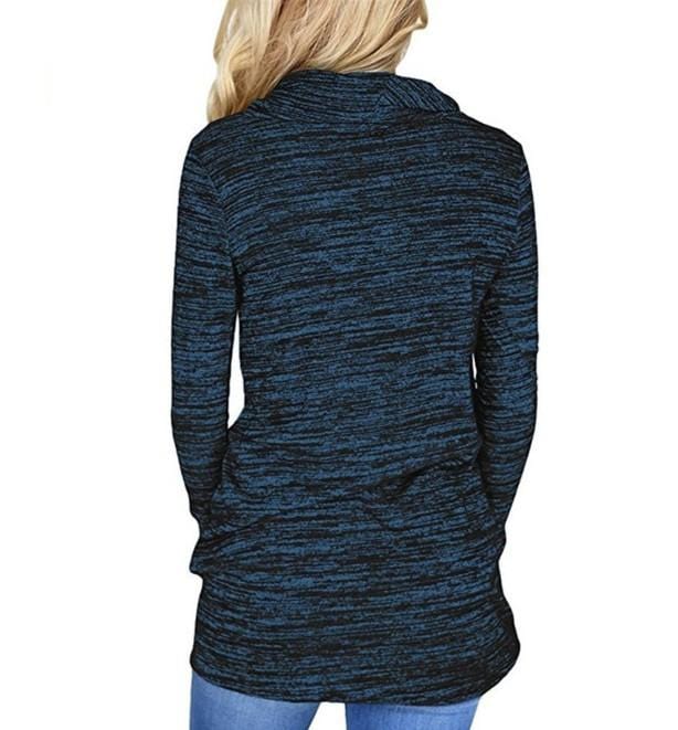 Drawstring Pocket Cowl Neck Pullover - Image 6