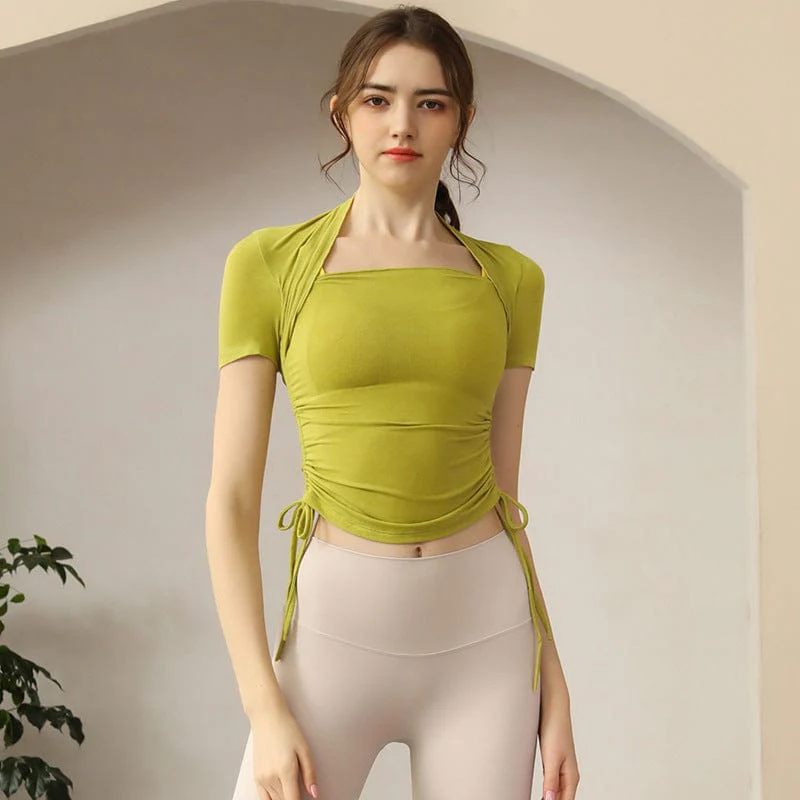 Drawstring Short Sleep Active Top - Image 6