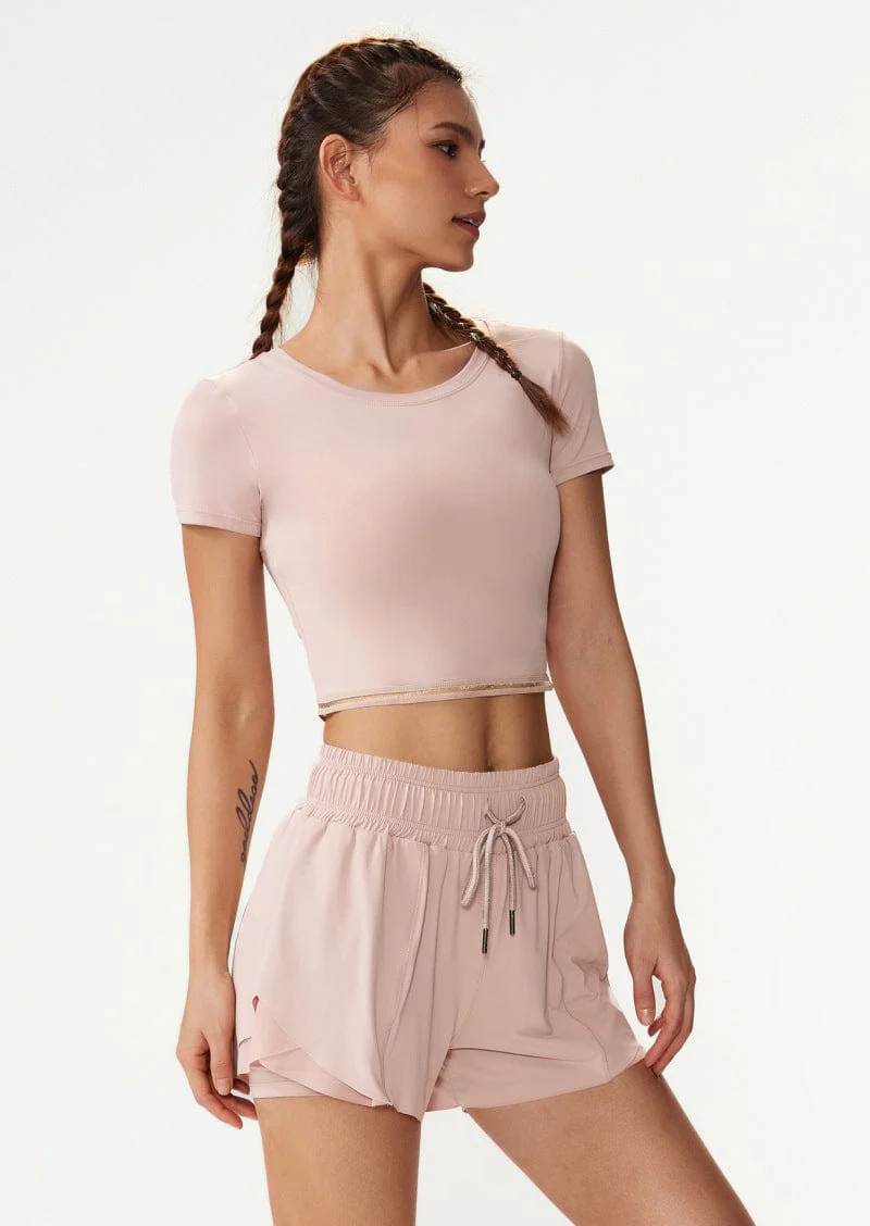 Drawstring Waist Lined Active Shorts - Image 14