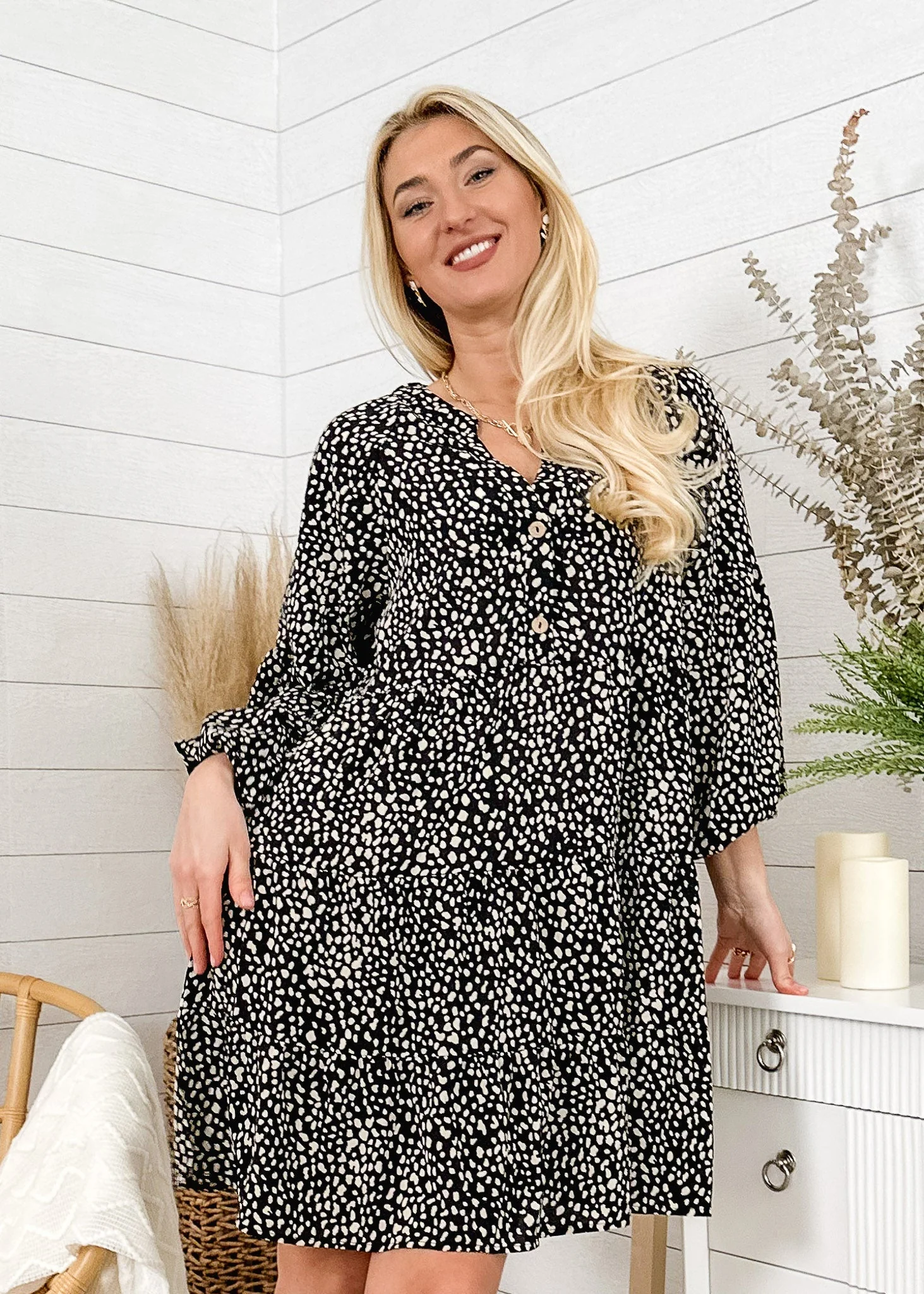 Drop Shoulder Cheetah Print Dress - Image 11