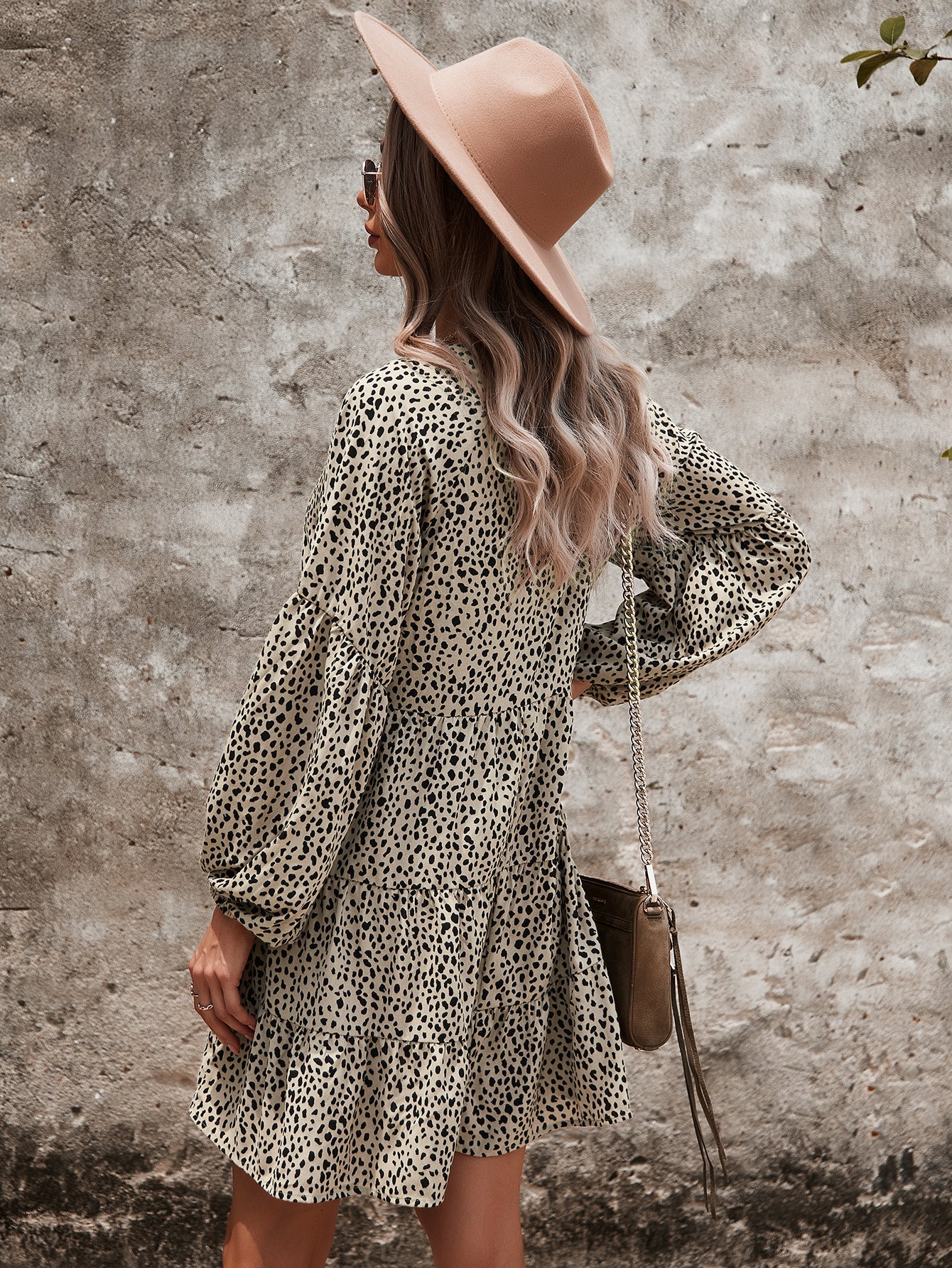 Drop Shoulder Cheetah Print Dress - Image 21