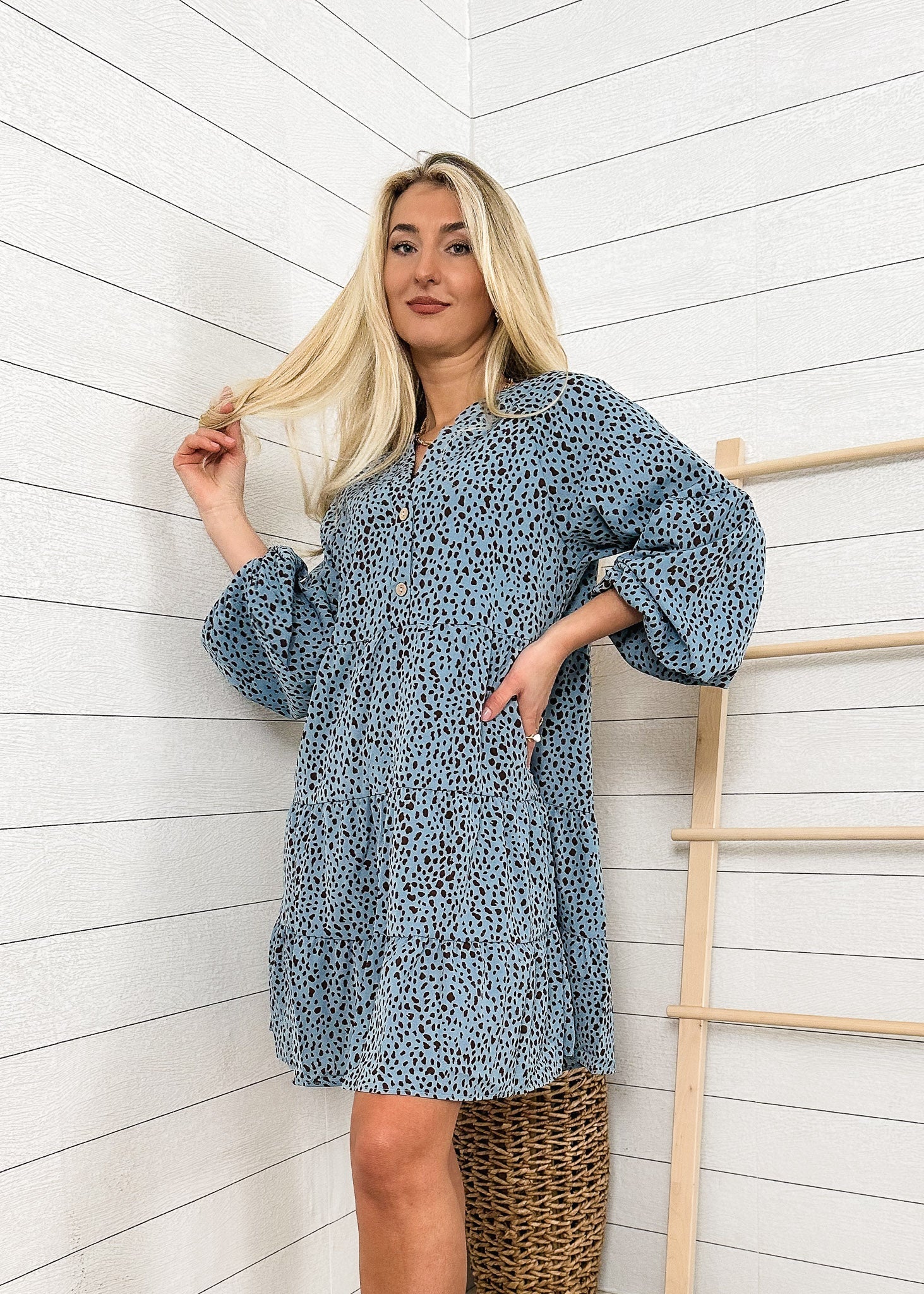 Drop Shoulder Cheetah Print Dress - Image 6