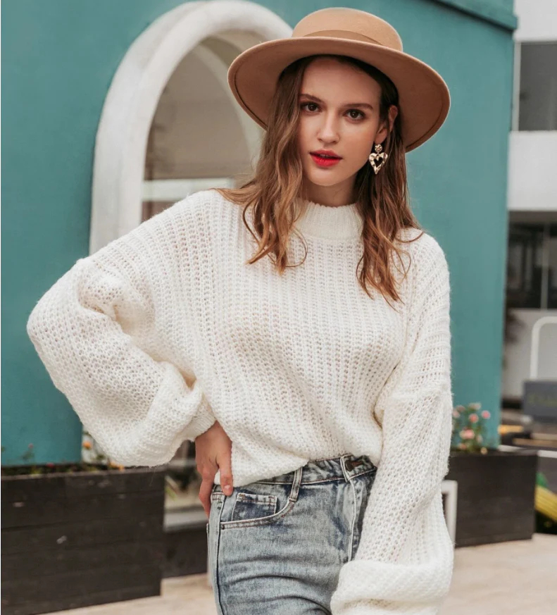 Drop Shoulder Chunky Knit Sweater - Image 12