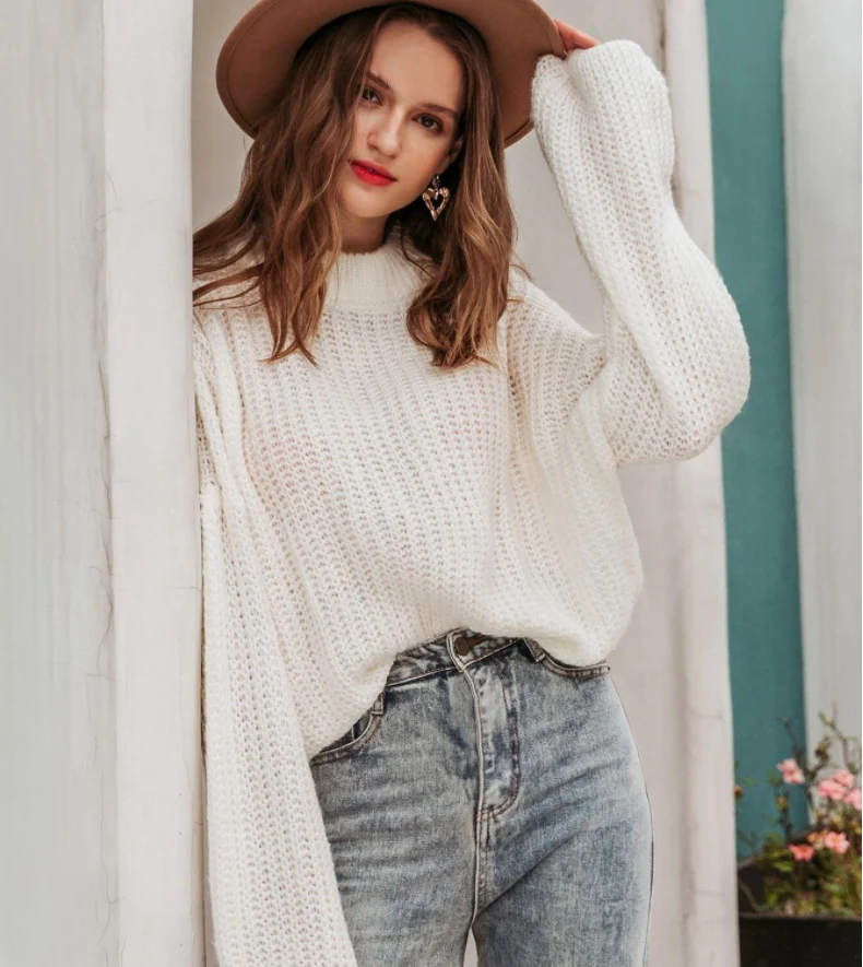 Drop Shoulder Chunky Knit Sweater - Image 13