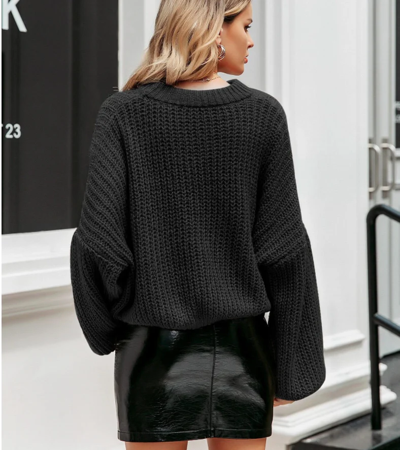 Drop Shoulder Chunky Knit Sweater - Image 17