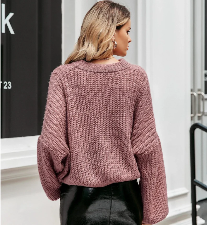 Drop Shoulder Chunky Knit Sweater - Image 21