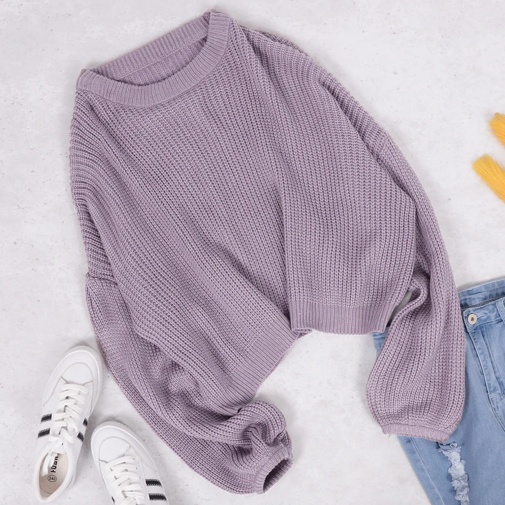 Drop Shoulder Chunky Knit Sweater - Image 23