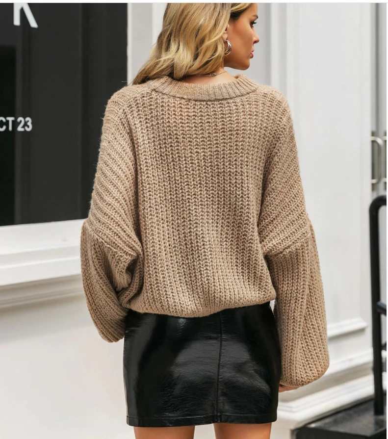 Drop Shoulder Chunky Knit Sweater - Image 7