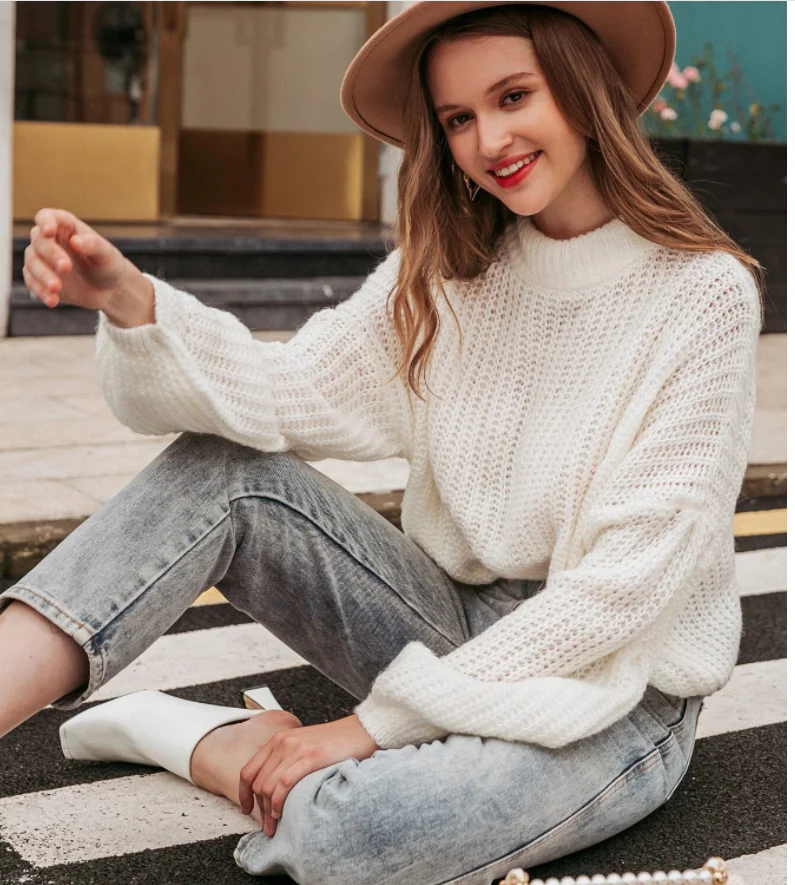 Drop Shoulder Chunky Knit Sweater - Image 9