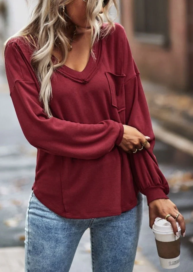 Drop Shoulder Pocket Fall Sweater - Image 8