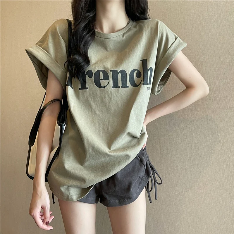 Drop Shoulder Short Sleeve T-Shirt Loose - Image 6