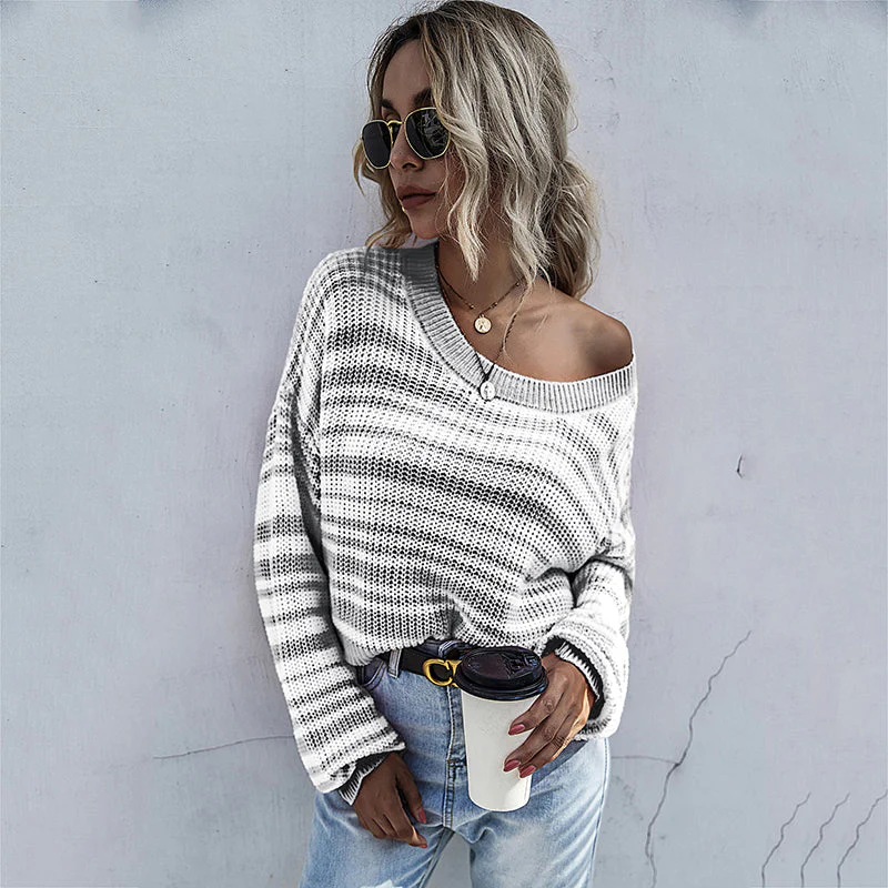 Drop Shoulder Striped Sweater - Image 12
