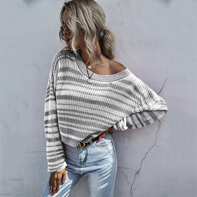 Drop Shoulder Striped Sweater - Image 13