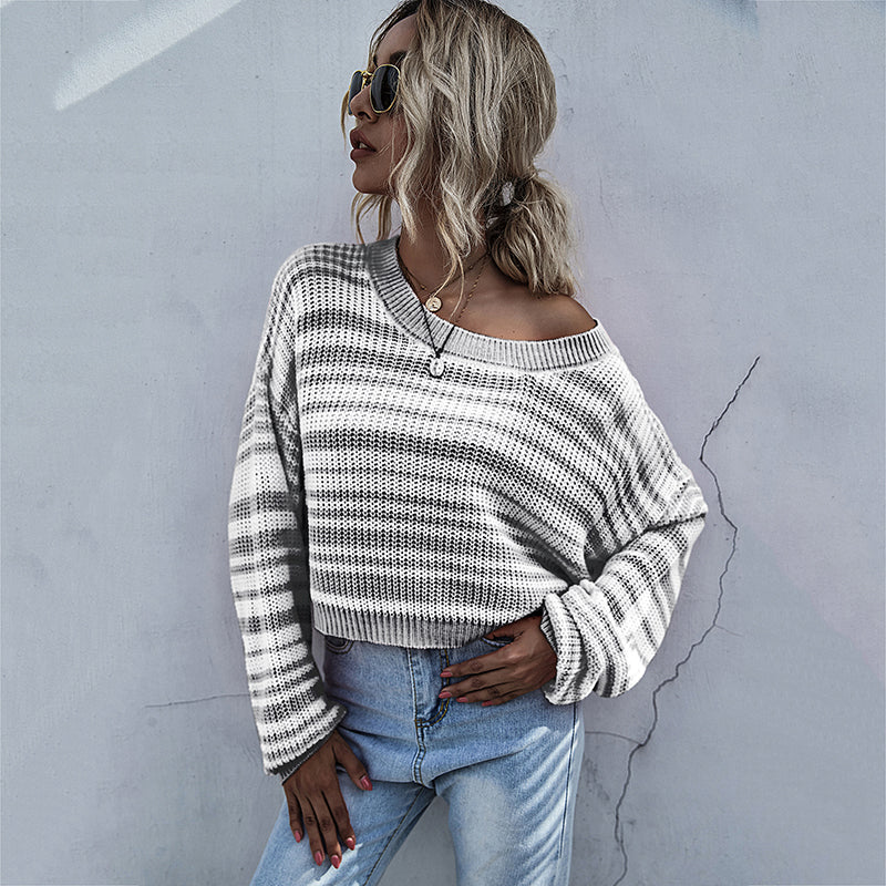 Drop Shoulder Striped Sweater - Image 8