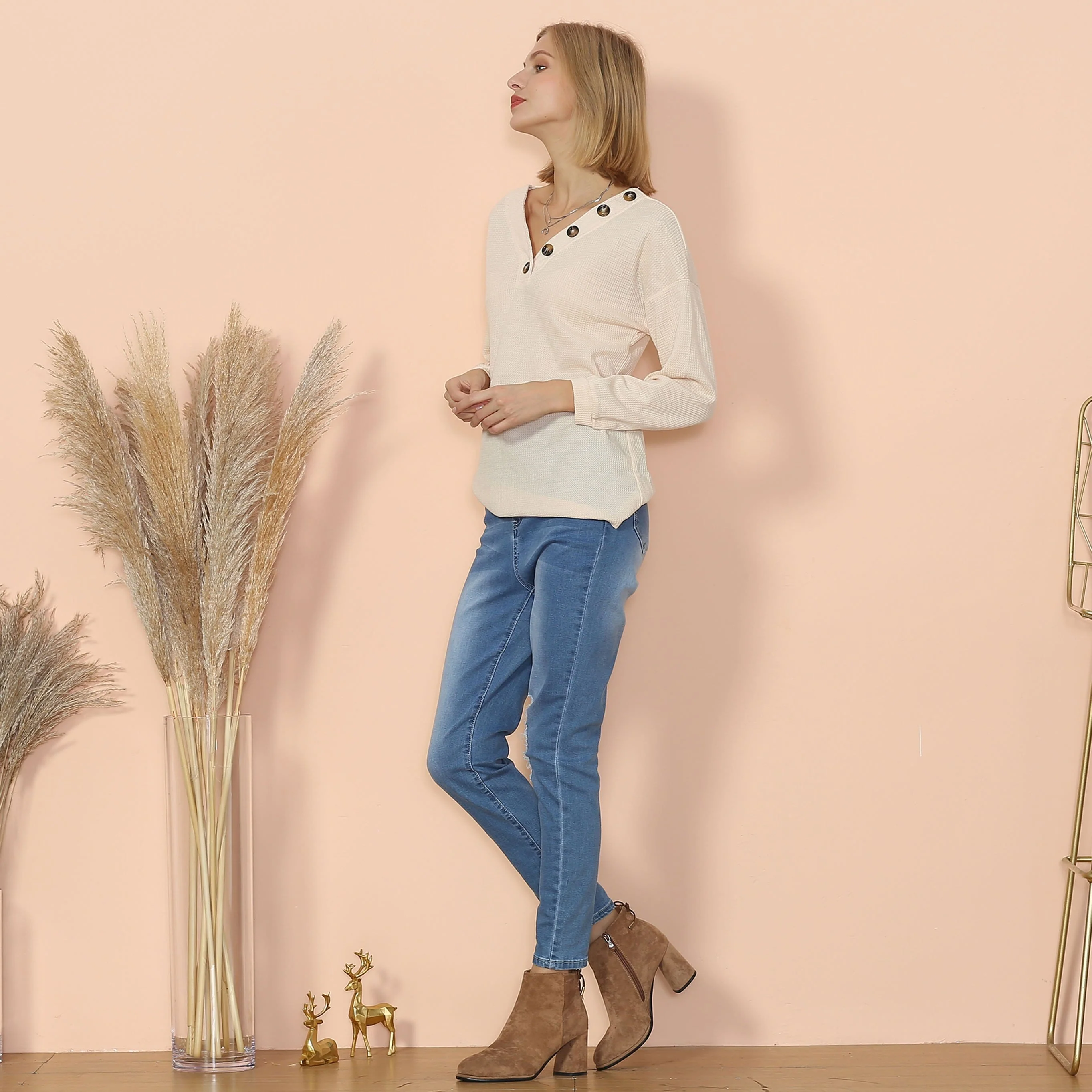 Drop Shoulder Textured Knit Sweater - Image 11