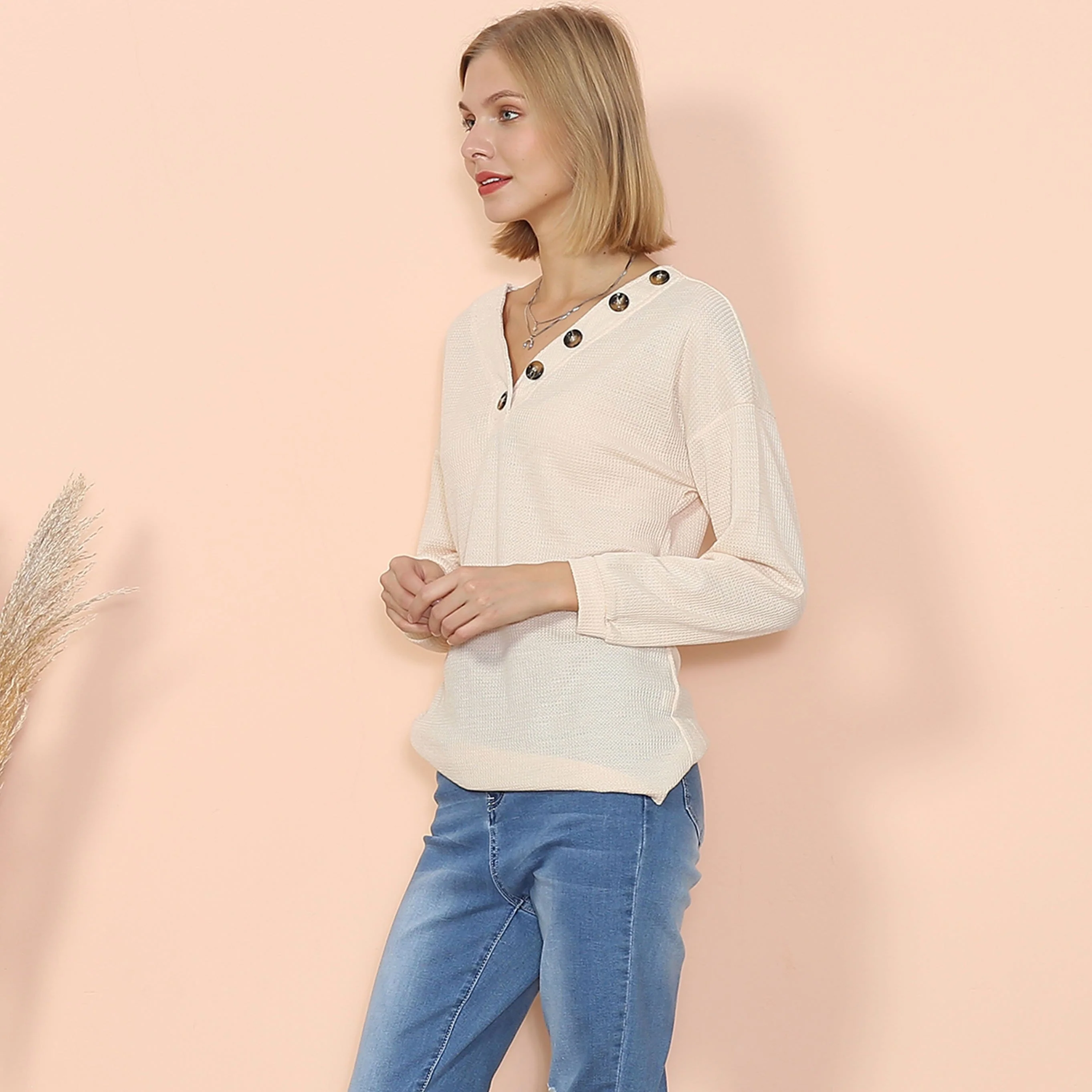 Drop Shoulder Textured Knit Sweater - Image 13