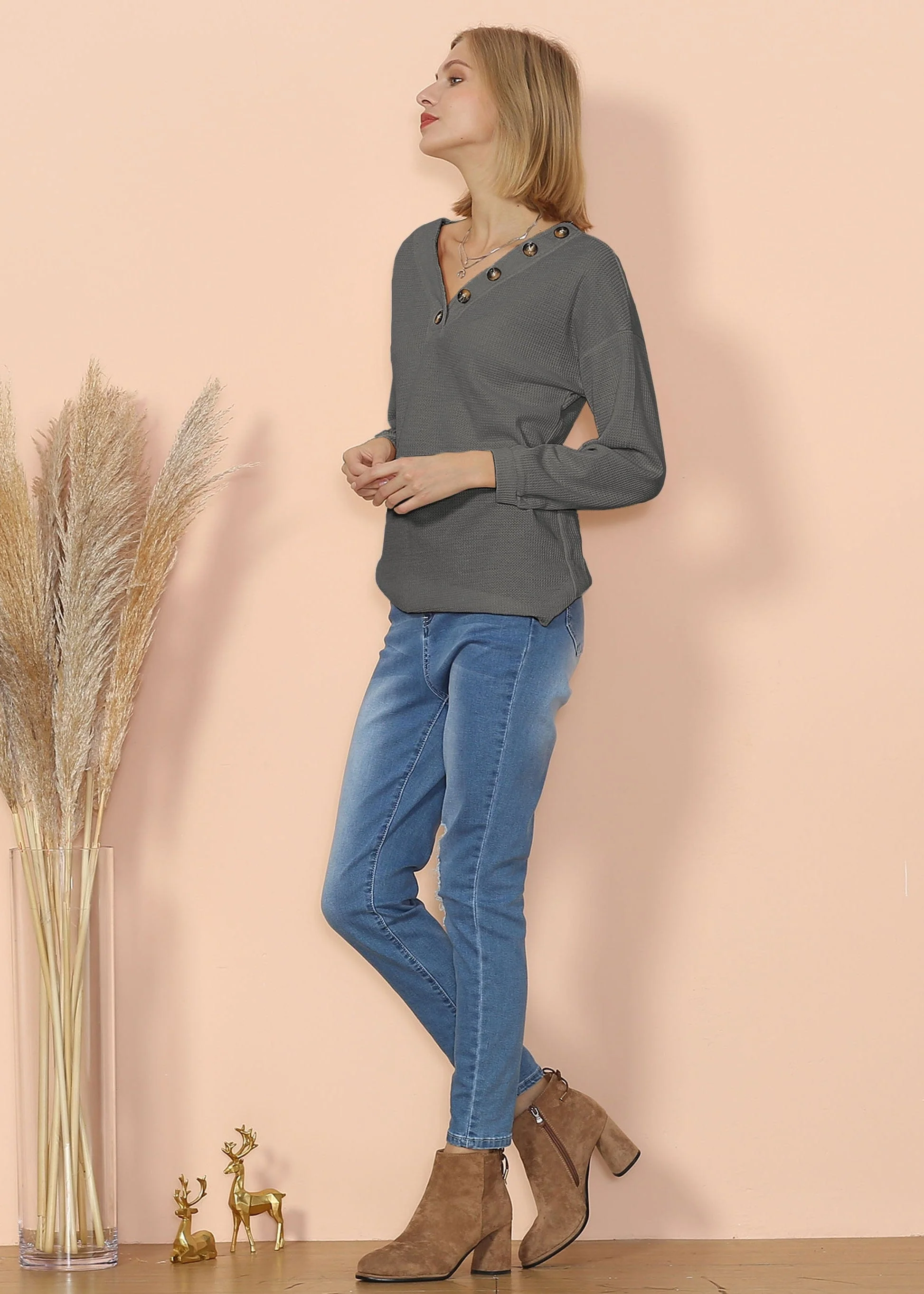 Drop Shoulder Textured Knit Sweater - Image 3