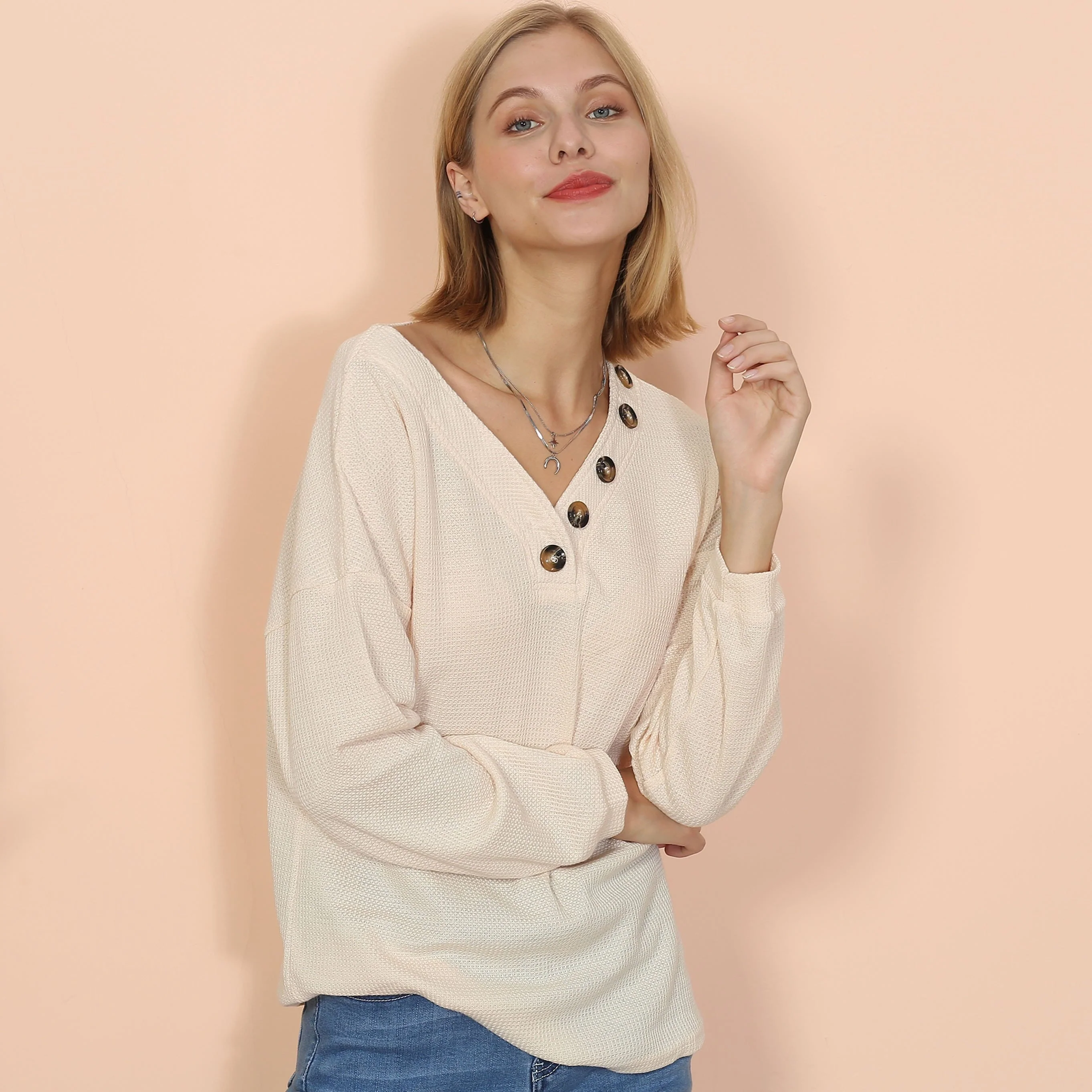 Drop Shoulder Textured Knit Sweater - Image 4