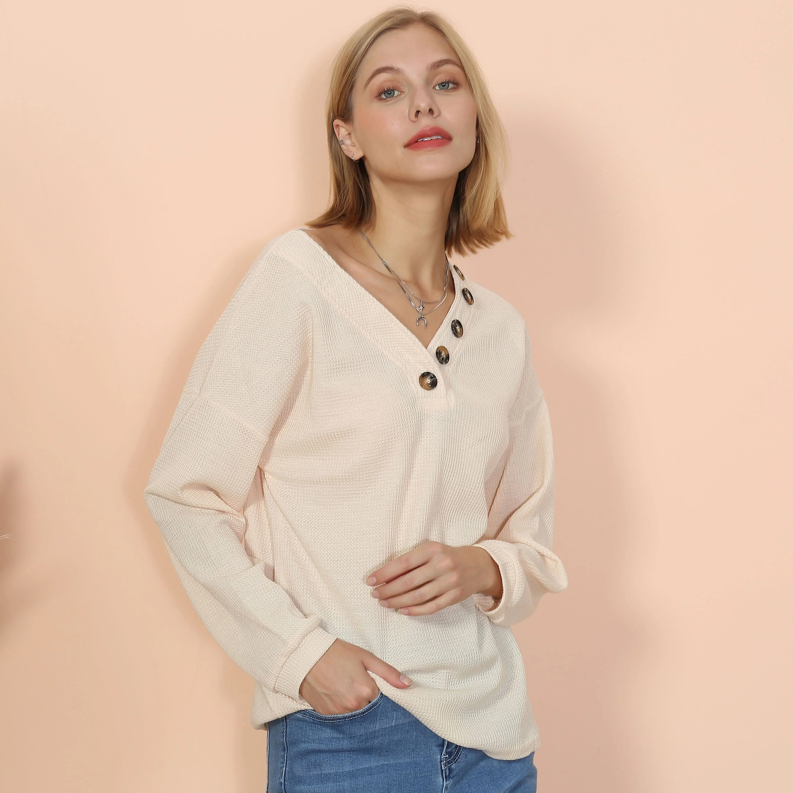 Drop Shoulder Textured Knit Sweater - Image 6