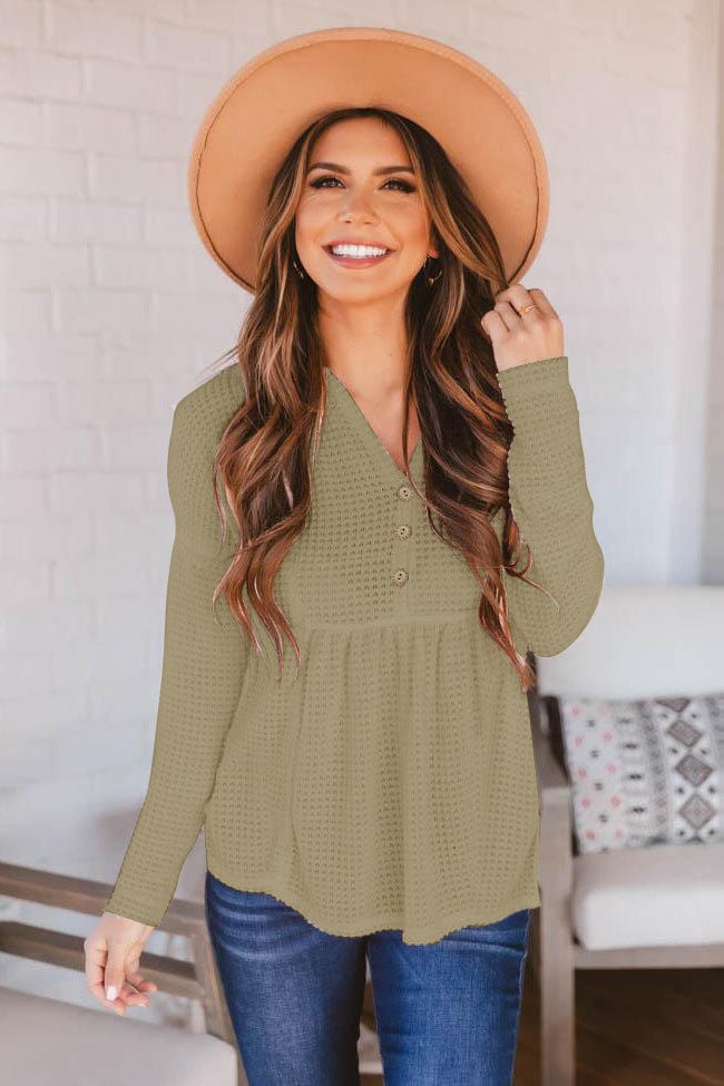 Drop Shoulder Waffle Knit Sweater - Image 7