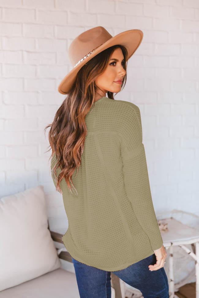 Drop Shoulder Waffle Knit Sweater - Image 8