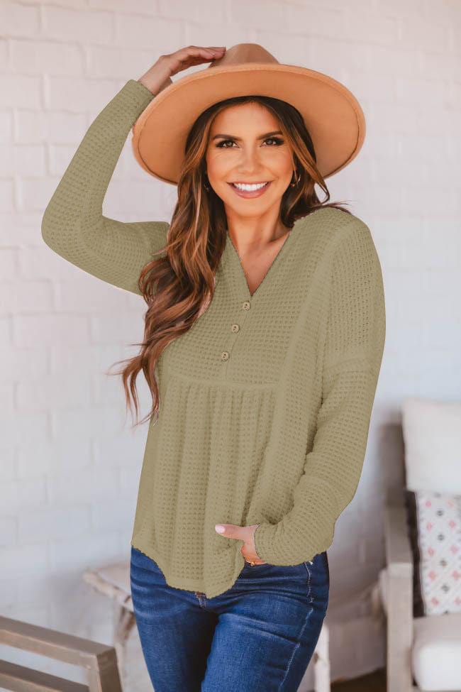 Drop Shoulder Waffle Knit Sweater - Image 9