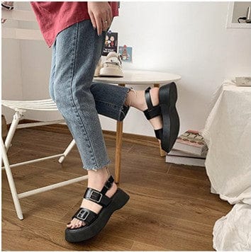 Dual Buckle Platform Sandals - Image 4