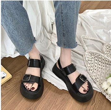 Dual Buckle Platform Sandals - Image 6