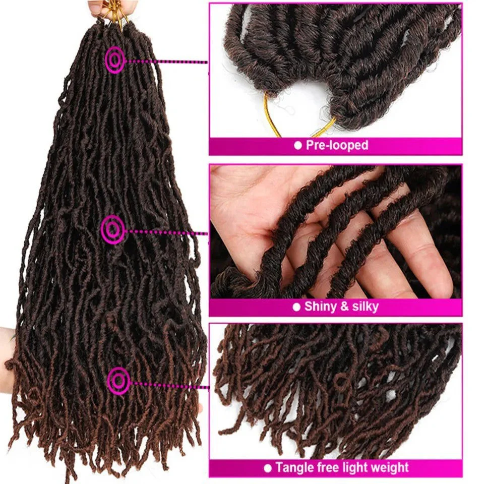 Earthworm Crochet Chemical Fiber Wig NuLocs Braiding Hair Dreadlocks - Image 3