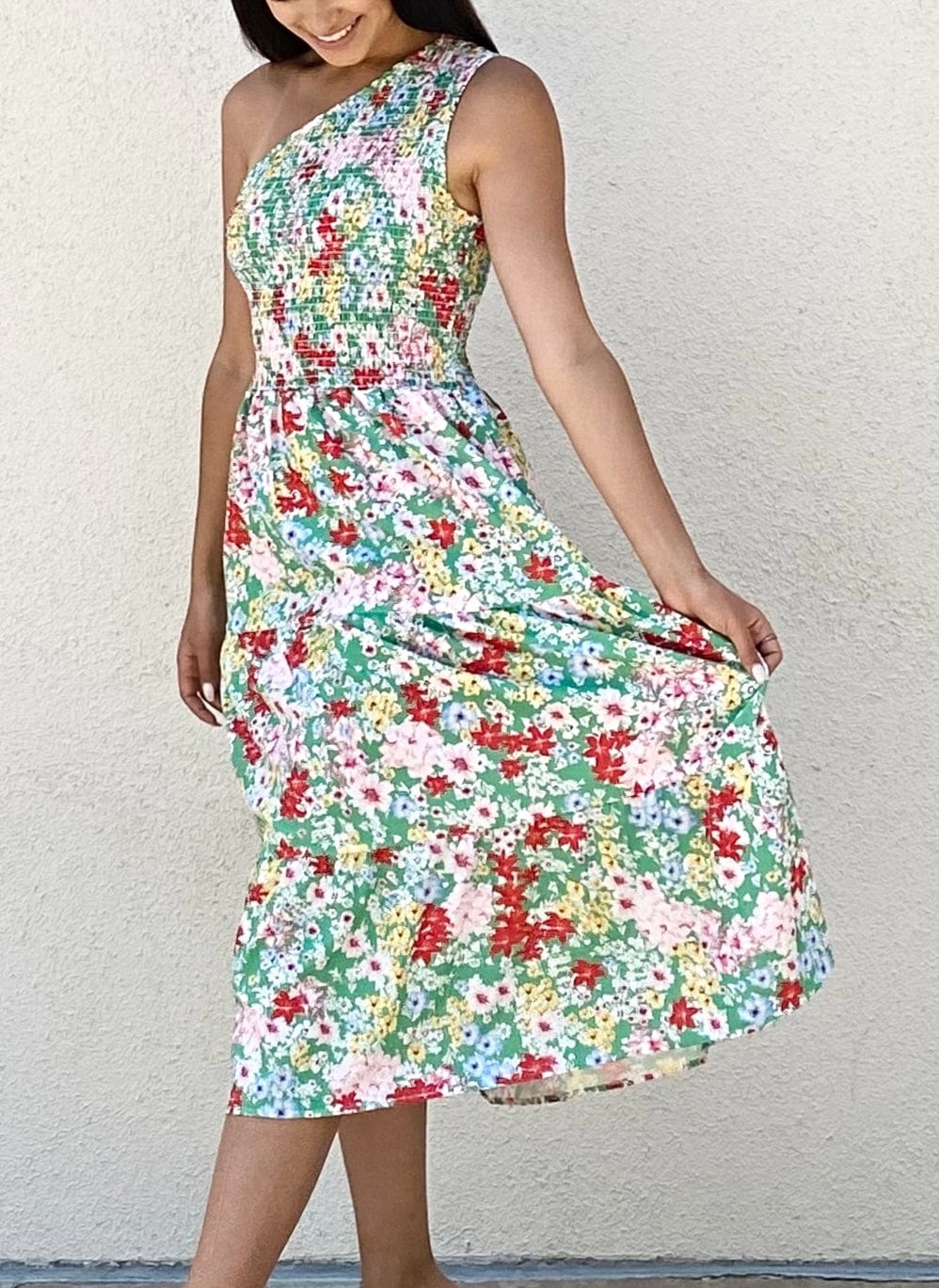 Easy on the Eyes Floral One Shoulder Dress - Image 4