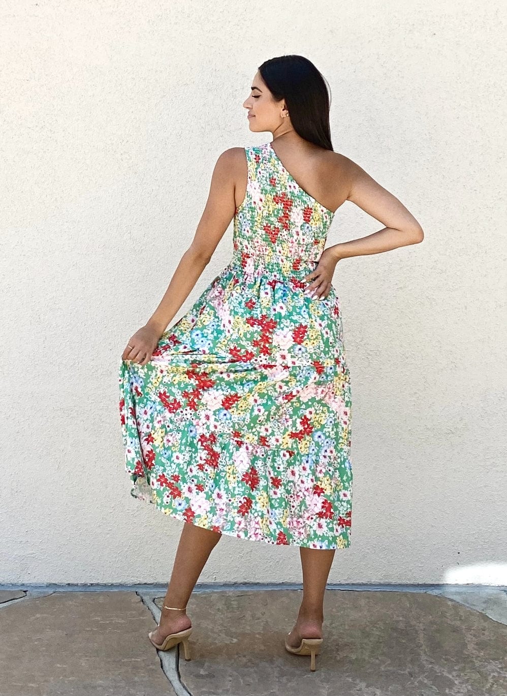 Easy on the Eyes Floral One Shoulder Dress - Image 5