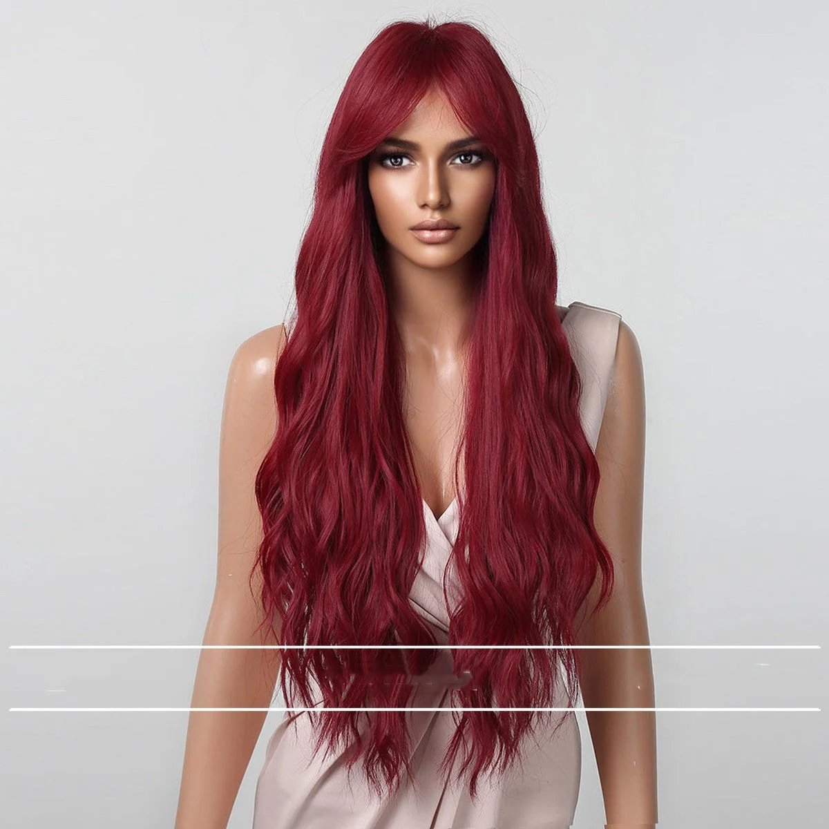 Eight-character Liu Seaweed Rose Red Long Curly Hair Big Wave Wig - Image 2