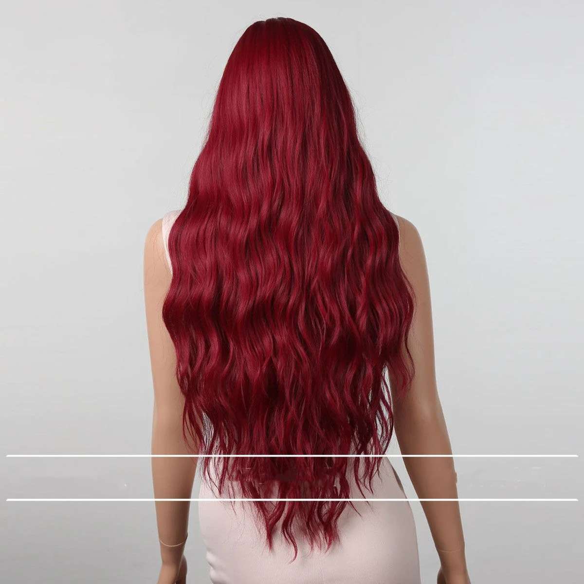 Eight-character Liu Seaweed Rose Red Long Curly Hair Big Wave Wig - Image 3