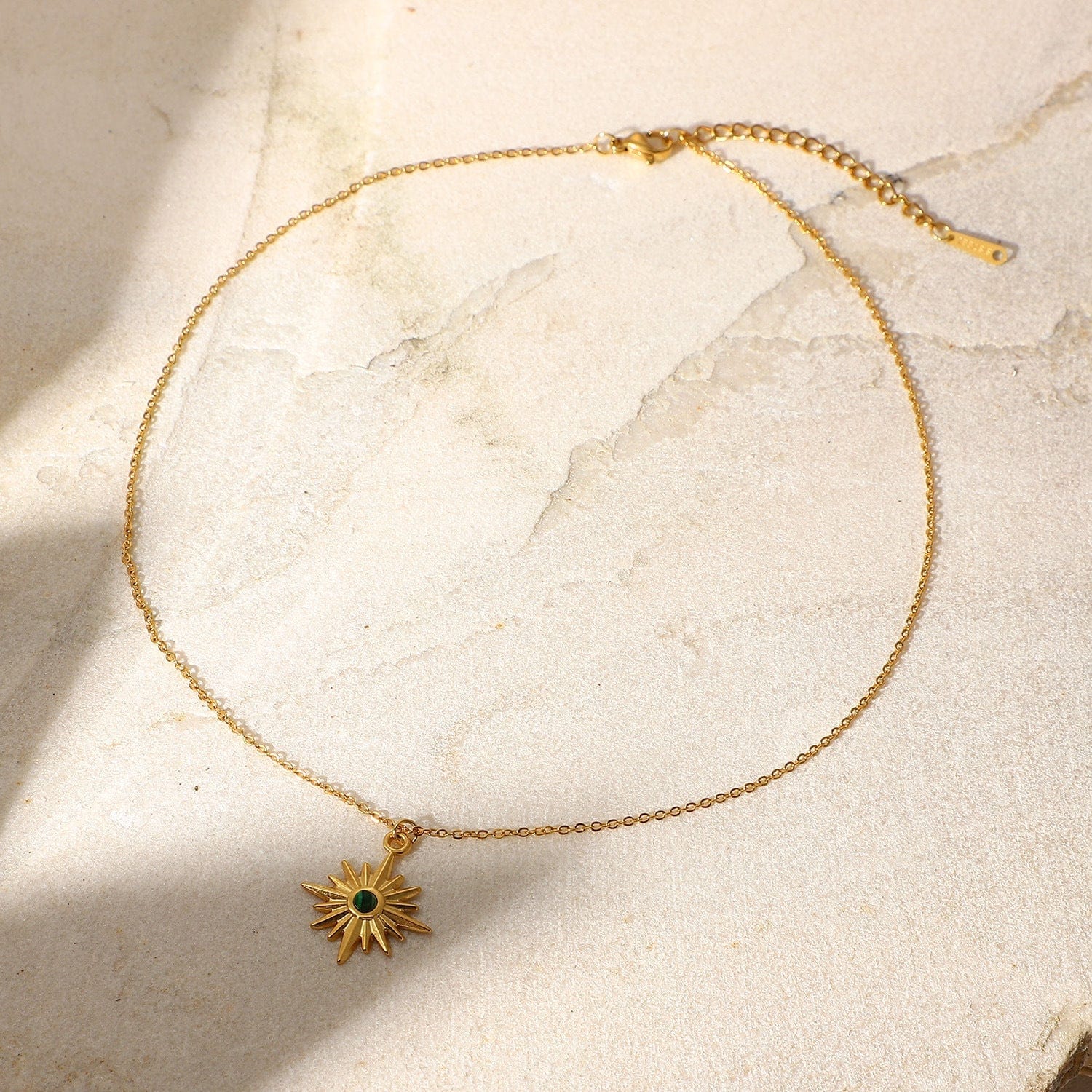 Eight Pointed Star Pendant 18K Gold Plated Necklace - Image 4