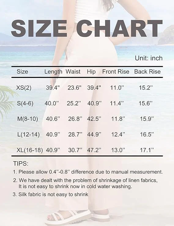 Elastic High Waist Casual Wide Leg Long Palazzo Lounge Pants Trousers - Image 8