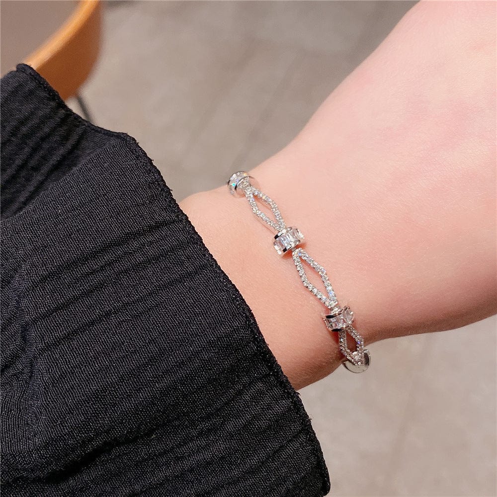 Elegant Silver Crystal Bracelet - Image 3