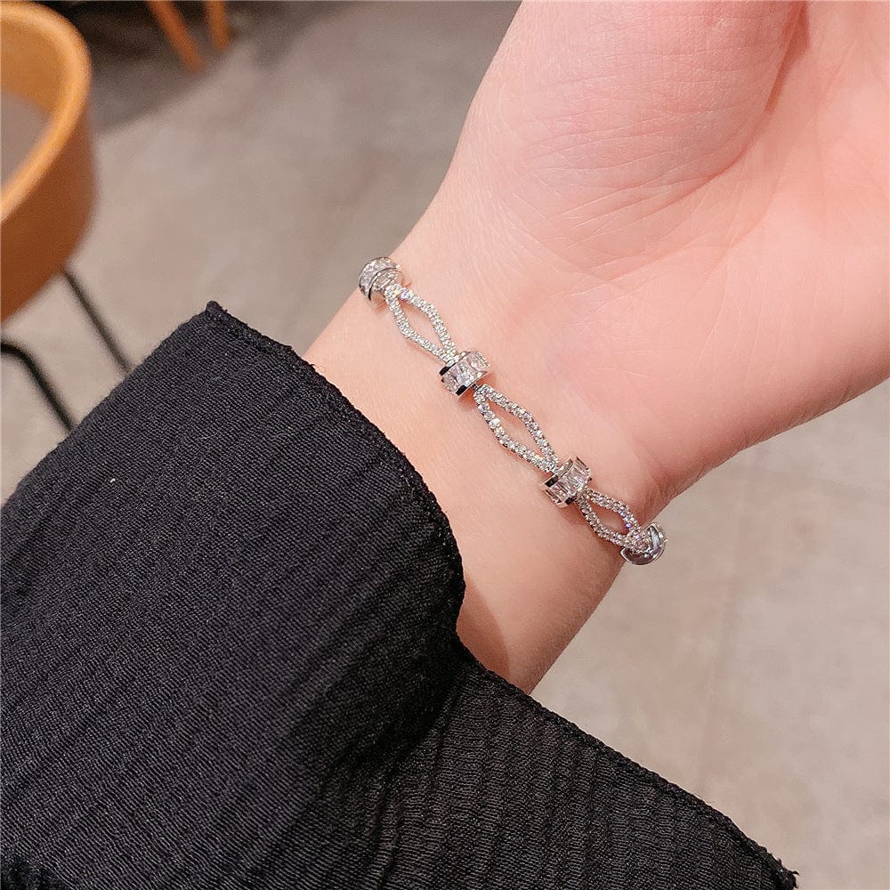 Elegant Silver Crystal Bracelet - Image 5
