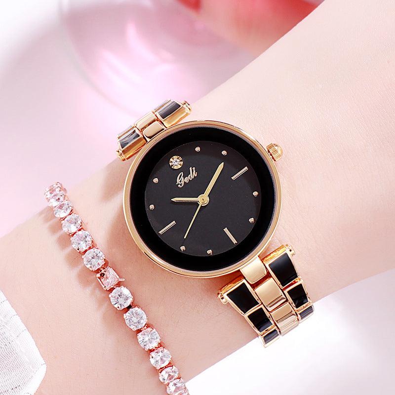 Elegant Steel Strap Watch Korean Style Student White Quartz Watch - Image 5