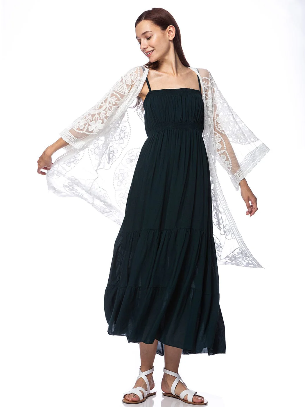 Embroidered Floral Butterfly Kimono Cover Up Cardigan - Image 43