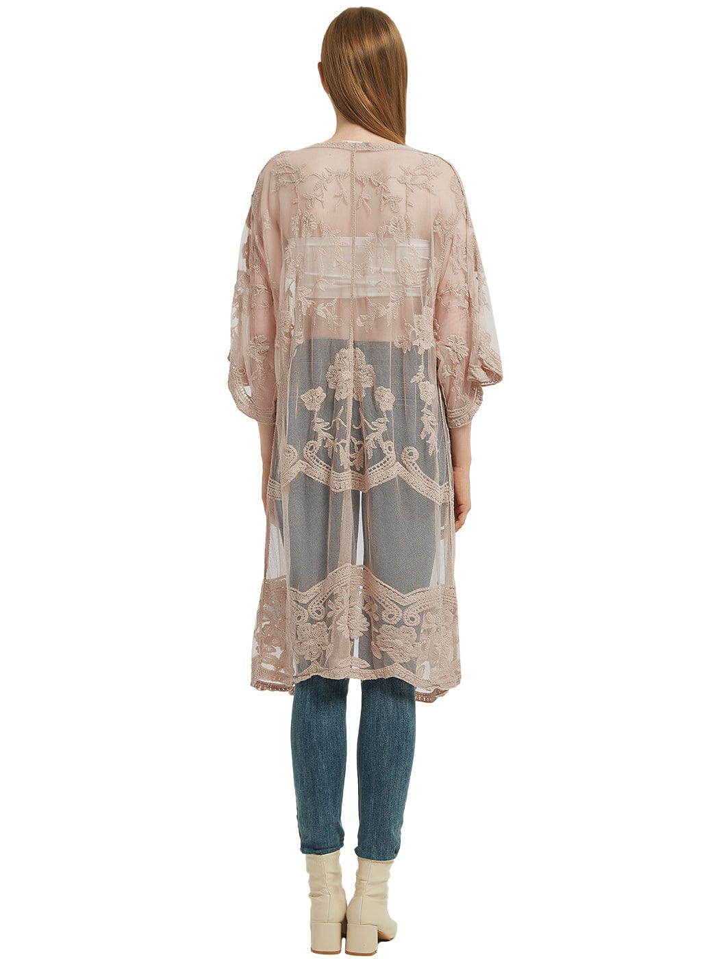 Embroidered Floral Butterfly Kimono Cover Up Cardigan - Image 59