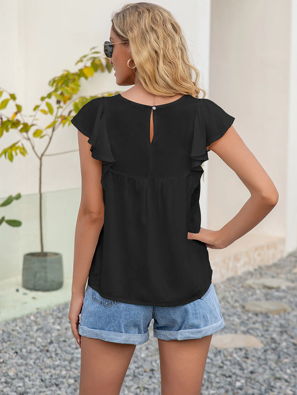 Embroidered Ruffle Blouse - Image 3