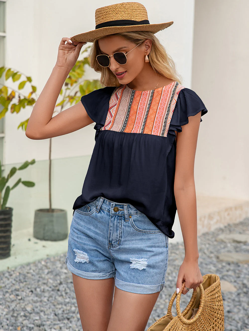 Embroidered Ruffle Blouse - Image 6