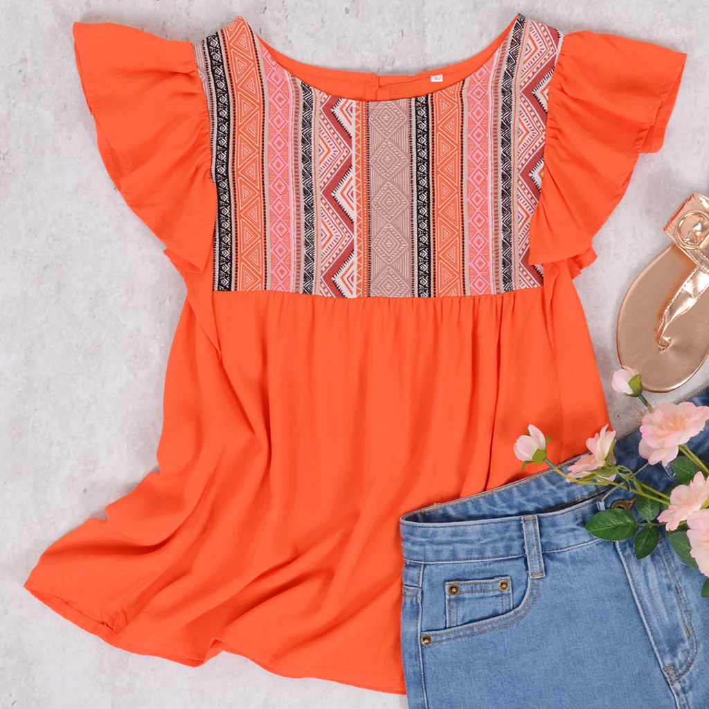 Embroidered Ruffle Blouse - Image 9