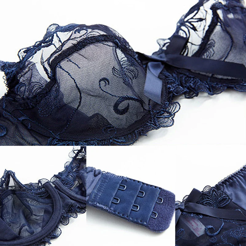 Embroidery Luxury Bras & Underwear Set Multi Colors - Image 2