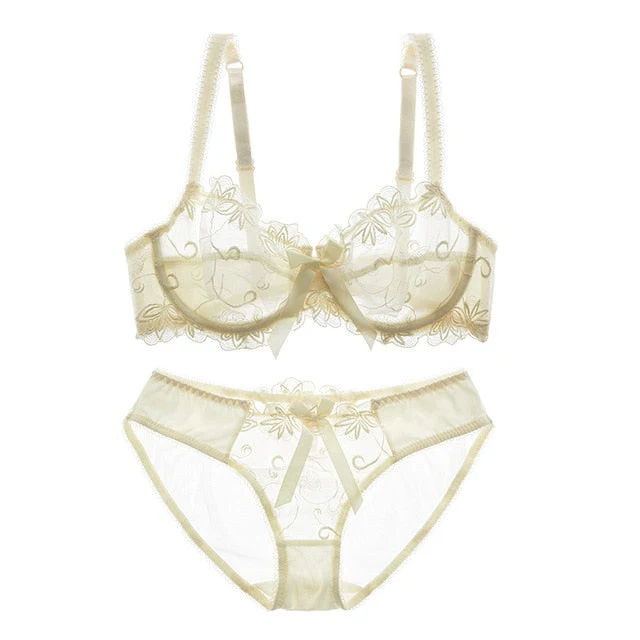 Embroidery Luxury Bras & Underwear Set Multi Colors - Image 6