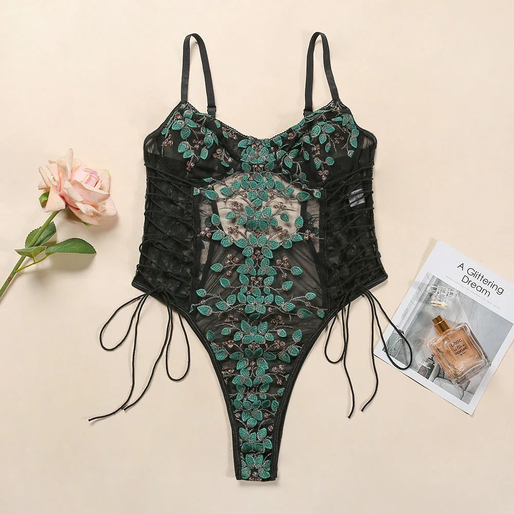 Erotic Lingerie Lace Flower Embroidery Multi Colors - Image 5