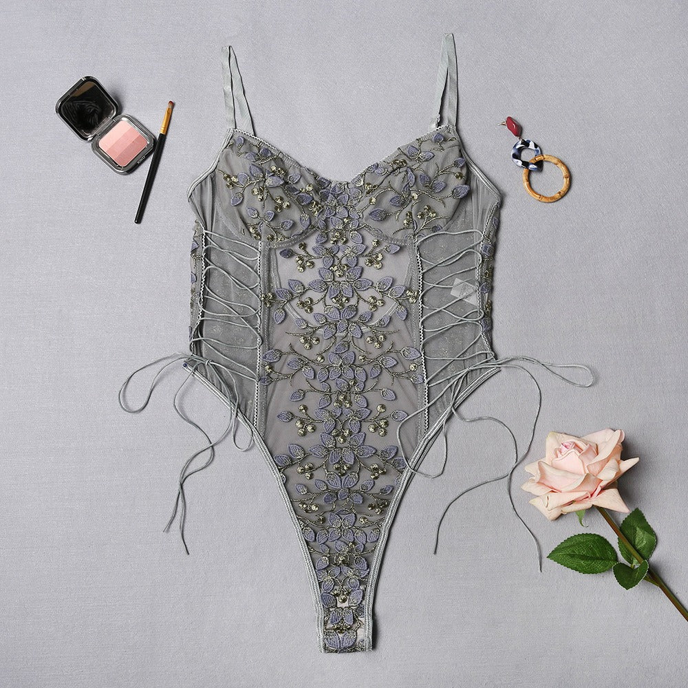 Erotic Lingerie Lace Flower Embroidery Multi Colors - Image 7
